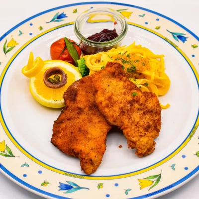 Wellnesshotel Albblick Restaurant Essen Wiener Schnitzel